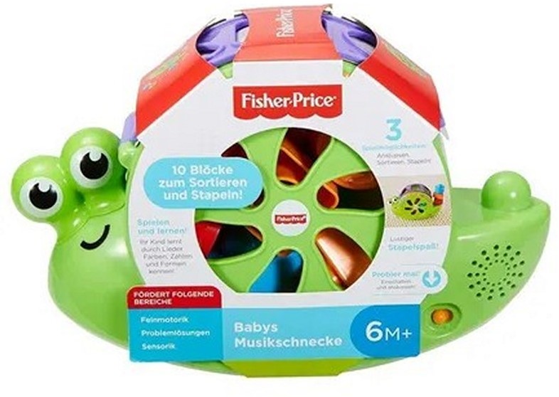 Fisher-Price Interaktives Spielzeug Baby-Musical Schnecke mit Sound 19x30cm (Sprache: Deutsch)