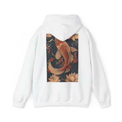 Koi Carp Vintage Oriental Art Hoodie — Vintage Floral Japanese Fish Sweatshirt