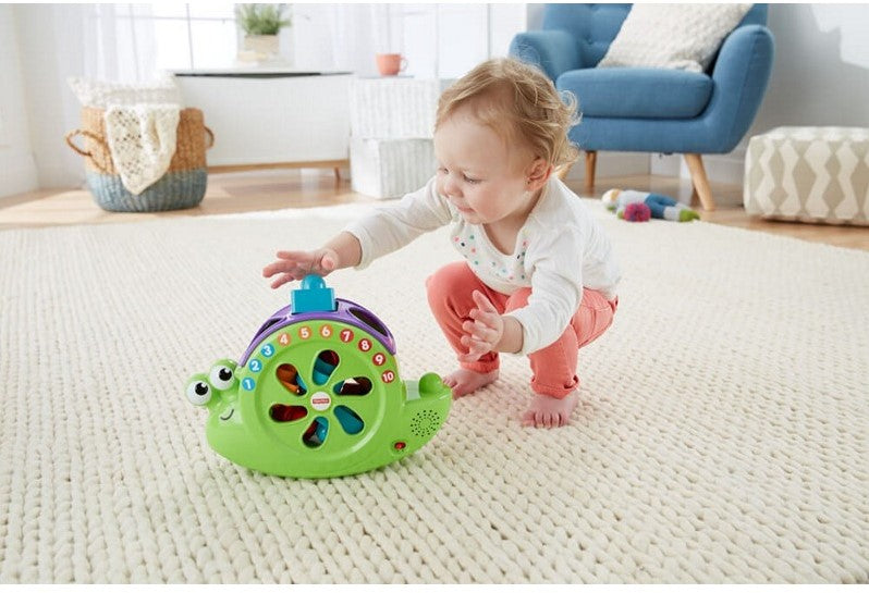 Fisher-Price Interaktives Spielzeug Baby-Musical Schnecke mit Sound 19x30cm (Sprache: Deutsch)