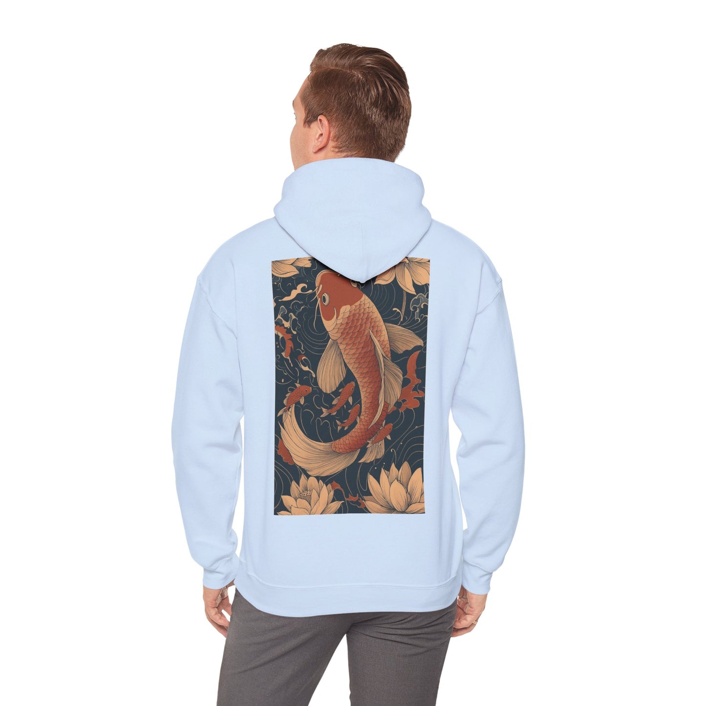 Koi Carp Vintage Oriental Art Hoodie — Vintage Floral Japanese Fish Sweatshirt
