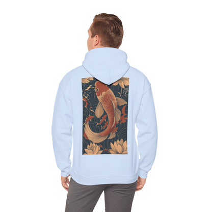 Koi Carp Vintage Oriental Art Hoodie — Vintage Floral Japanese Fish Sweatshirt