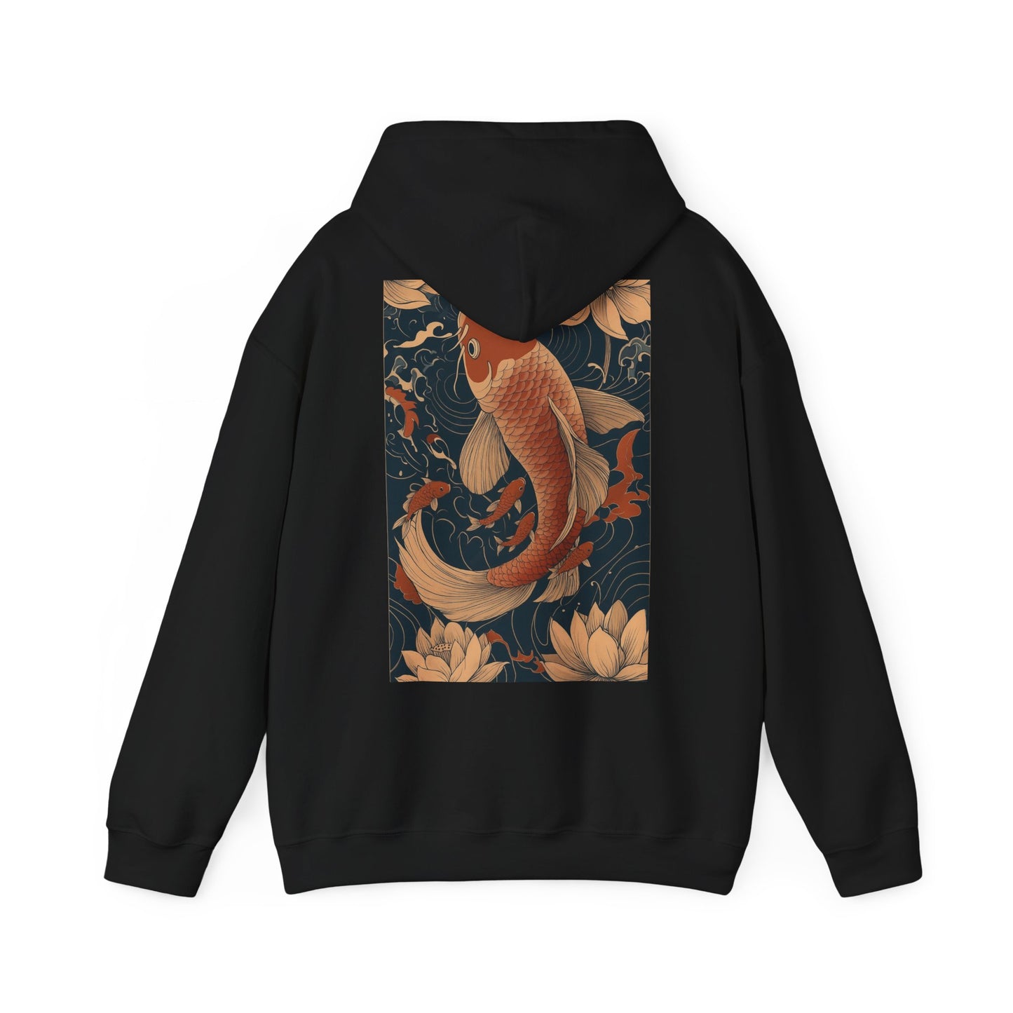 Koi Carp Vintage Oriental Art Hoodie — Vintage Floral Japanese Fish Sweatshirt