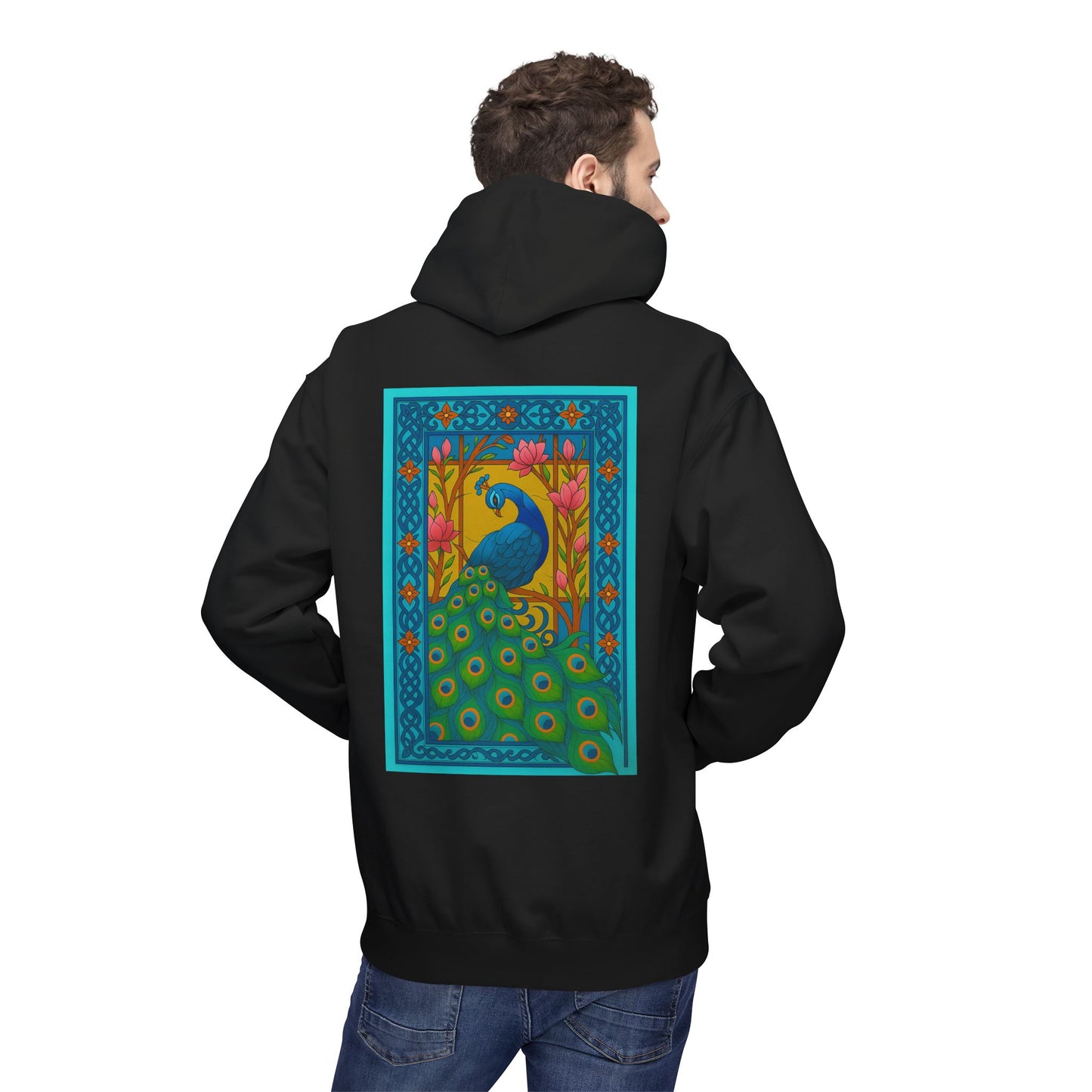 Vintage Oriental Peacock Art Hoodie