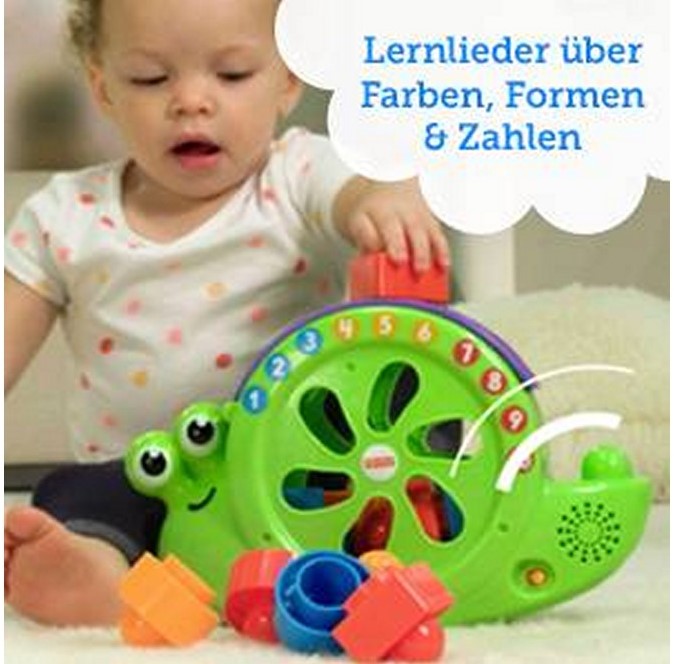 Fisher-Price Interaktives Spielzeug Baby-Musical Schnecke mit Sound 19x30cm (Sprache: Deutsch)