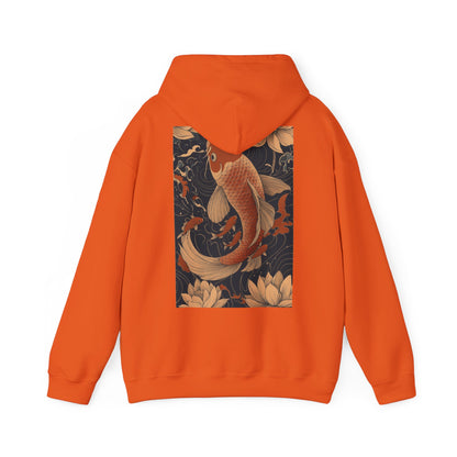 Koi Carp Vintage Oriental Art Hoodie — Vintage Floral Japanese Fish Sweatshirt