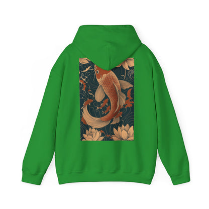 Koi Carp Vintage Oriental Art Hoodie — Vintage Floral Japanese Fish Sweatshirt