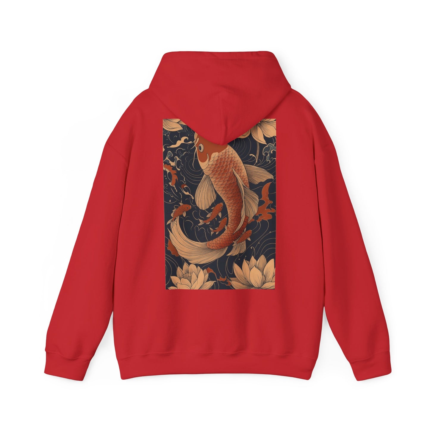 Koi Carp Vintage Oriental Art Hoodie — Vintage Floral Japanese Fish Sweatshirt